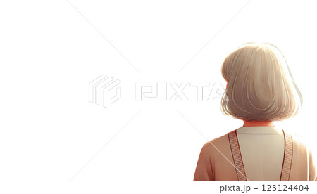 水彩画風の幻想的な雰囲気のシニア女性の後ろ姿のイラスト素材/AI生成 水彩画風の幻想的な雰囲気のシニア女性の後ろ姿のイラスト素材/AI生成 123124404