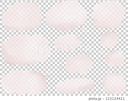 吹き出し:水彩風のピンクベージュの手描きフキダシのセット 吹き出し:水彩風のピンクベージュの手描きフキダシのセット 123124421