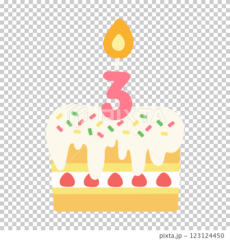 3歲 三週年 生日蛋糕 週年紀念蛋糕插畫 123124450