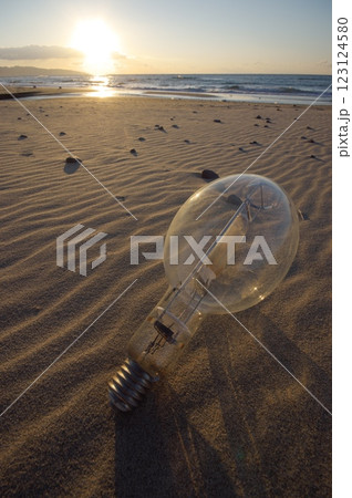 砂浜に落ちていた電球(出雲市) 砂浜に落ちていた電球(出雲市) 123124580