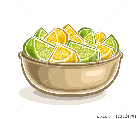 Vector Lemon and Lime Bowl 123124701
