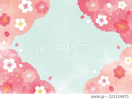 水彩の桜の背景 123124873