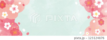 水彩の桜の背景 水彩の桜の背景 123124876