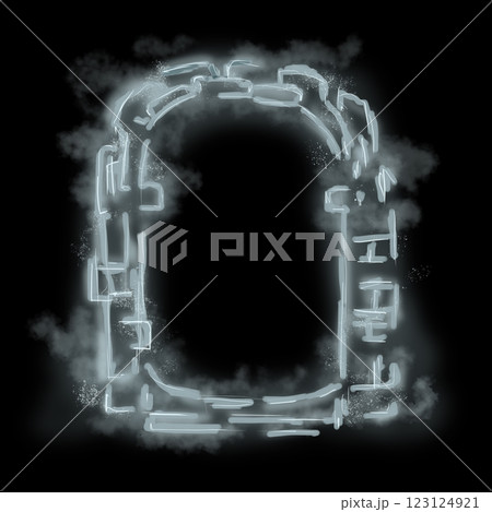 Frame Portal Illustration Neon with Flashes, Illustration Template for Web and Print Frame Portal Illustration Neon with Flashes, Illustration Template for Web and Print 123124921