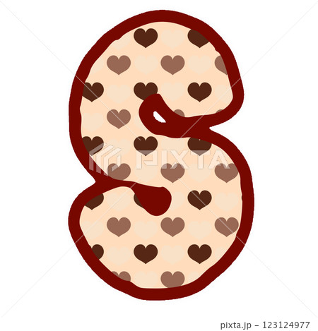 a brown and white heart shaped letter s 123124977