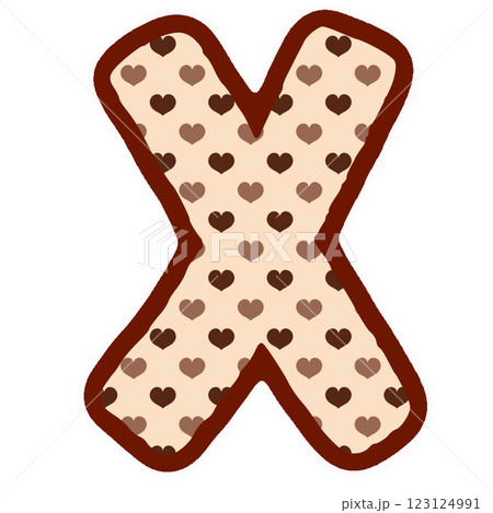 a brown and white heart shaped letter x 123124991