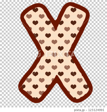 a brown and white heart shaped letter x 123124991