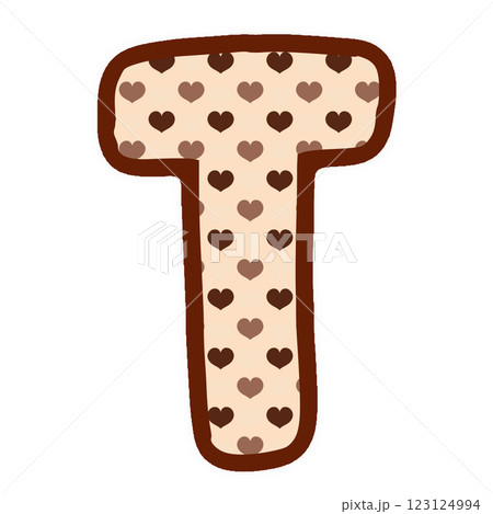 a brown and white heart shaped letter T 123124994