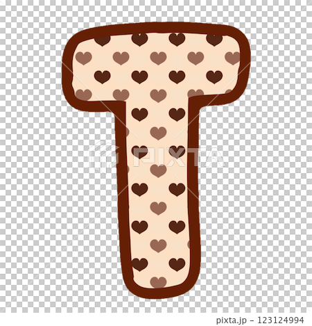 a brown and white heart shaped letter T 123124994