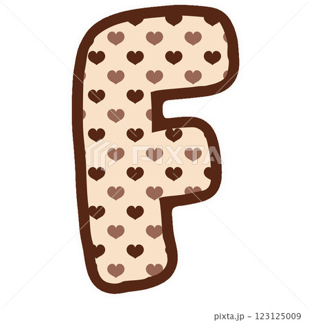 a heart shaped letter F with brown and white 123125009