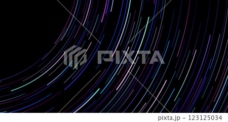 Abstract colorful radial striped futuristic lines on black backgrounds for website pages headers, web banner, ecommerce signs retail shopping, advertisement business agency elements, social media post 123125034
