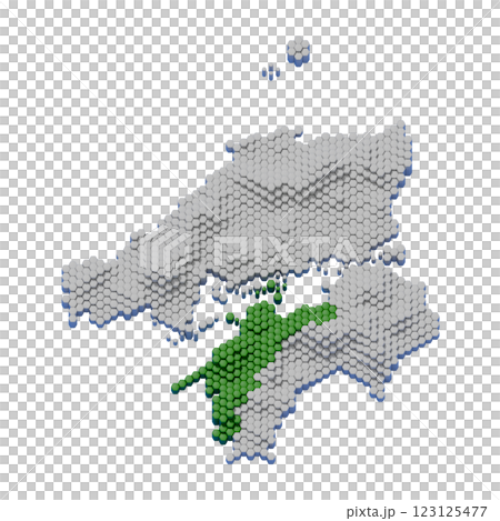Honeycomb structure of Ehime Prefecture relief map 123125477