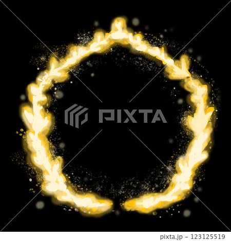Golden Asymmetrical Neon Frame Illustration Template for Web and Print 123125519