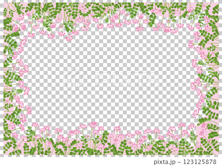 一個矩形框架插圖,周圍環繞著許多中國莎草 一個矩形框架插圖,周圍環繞著許多中國莎草 123125878