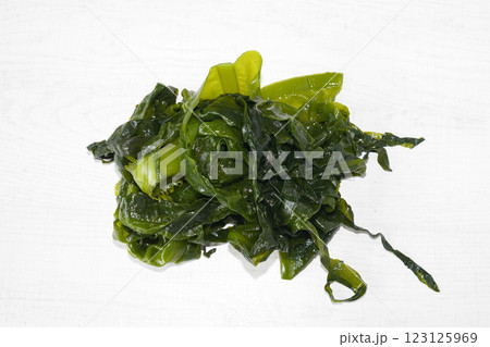 Fresh seaweed wakame. Japanese healthy food. 123125969