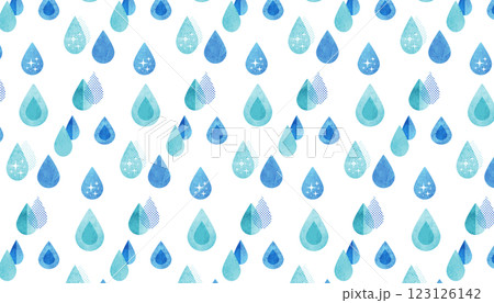 かわいい雫模様の背景イラスト(水色) かわいい雫模様の背景イラスト(水色) 123126142