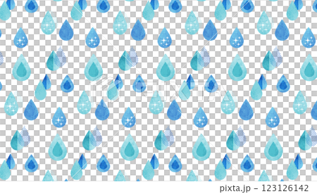 かわいい雫模様の背景イラスト(水色) かわいい雫模様の背景イラスト(水色) 123126142