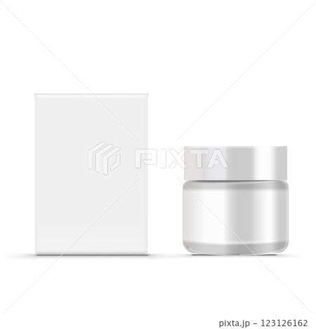 Blank Frosted Glass Cosmetic Bottle with Box Mockup. Vector Blank Frosted Glass Cosmetic Bottle with Box Mockup. Vector 123126162