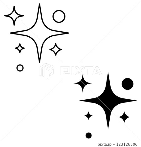 Clean icon. Easy cleaning symbol. Sparkling and twinkling sign. Futuristic sparkle logo. flat style.  123126306