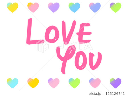 手書き文字メッセージ。「love you」ベクターデータ。 123126741