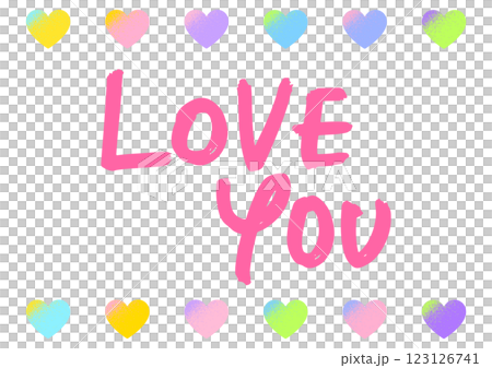 手書き文字メッセージ。「love you」ベクターデータ。 123126741