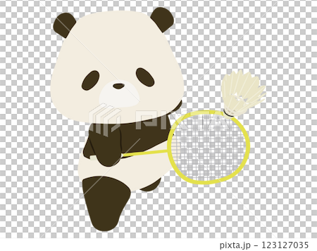 バドミントンをするパンダ バドミントンをするパンダ 123127035