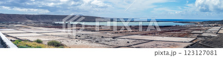 Vast Salt Pans by the Ocean s Edge Vast Salt Pans by the Ocean s Edge 123127081