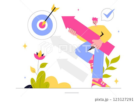 Self Improvement Illustration featuring Upskilling, Learning at Work, Educational Qualifications, and Personal Growth for Career and Self Development 123127291
