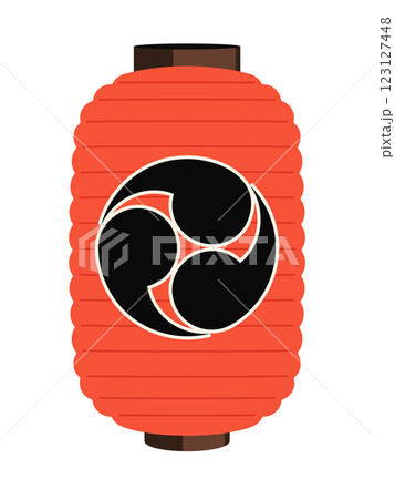 和風赤提灯ベクターイラスト_三つ巴紋 和風赤提灯ベクターイラスト_三つ巴紋 123127448