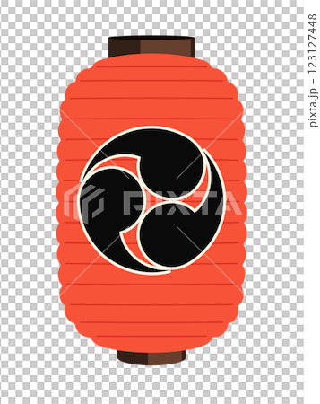 和風赤提灯ベクターイラスト_三つ巴紋 和風赤提灯ベクターイラスト_三つ巴紋 123127448