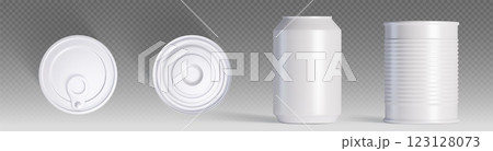 Tin can mockup top and side view set 123128073