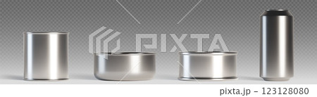 Tin can mockups set on transparent background 123128080