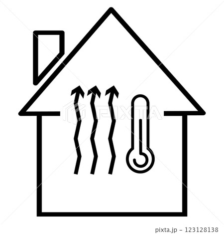 Heated floor icon. House heating related. HVAC system sign. flat style. 123128138
