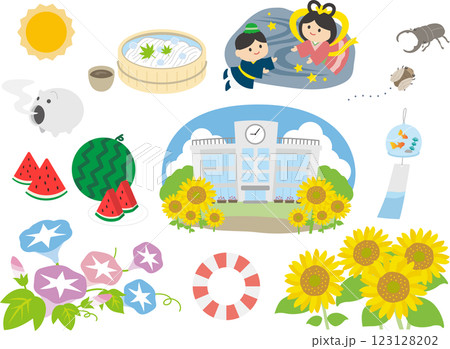 夏のイラスト素材　セット 123128202