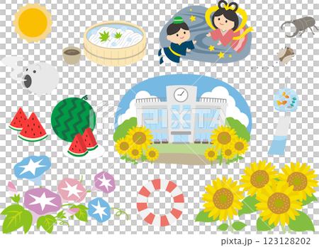 夏のイラスト素材　セット 123128202