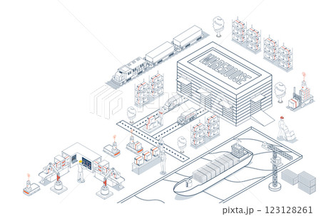 Smart warehouse automation with AGVs and AMRs, delivering global logistics solutions through integrated robotics and intelligent systems. Smart warehouse automation with AGVs and AMRs, delivering global logistics solutions through integrated robotics and intelligent systems. 123128261