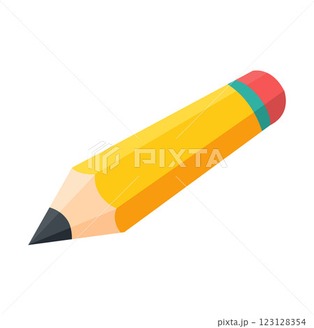 Vector cartoon yellow simple pencil 123128354