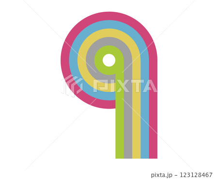9 数字 ナンバー デザイン 虹 カラー2 9 数字 ナンバー デザイン 虹 カラー2 123128467