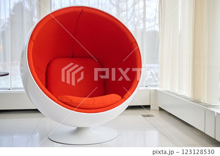 Style Space Age Ball Chair against clear windows 123128530