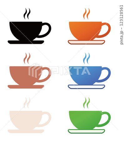 ティーカップ　アイコン　セット 123128561