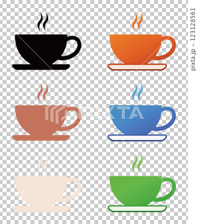 ティーカップ　アイコン　セット 123128561