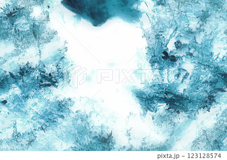 空から見下ろしたような冷たい雪と氷が入り交じったような大地のイメージテクスチャー 123128574
