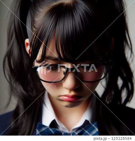 落ち込んでいる女子高生 落ち込んでいる女子高生 123128584