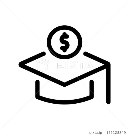 A clean and simple icon for paid education A clean and simple icon for paid education 123128849