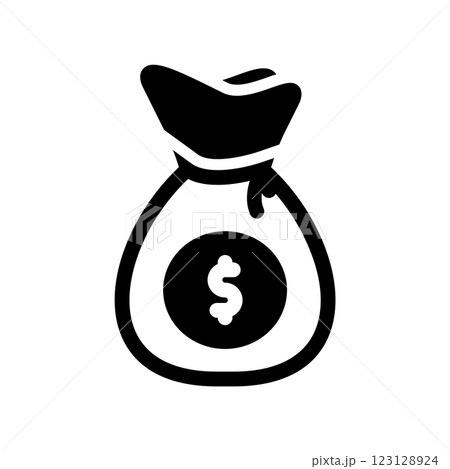 A simple vector icon representing money bag 123128924