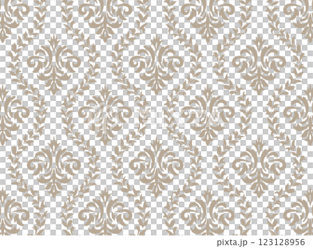 ヴィクトリア調のシームレスパターンのボタニカル背景イラスト 123128956