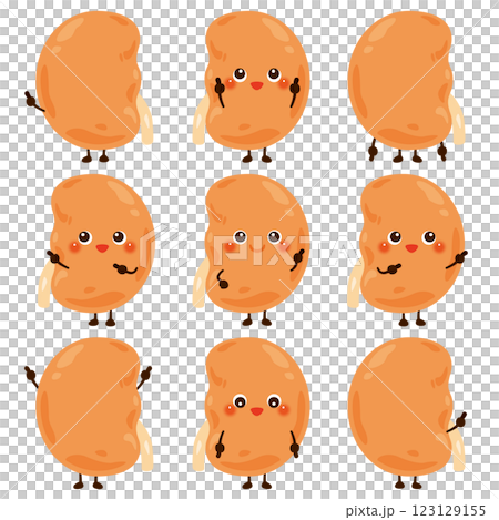 指さしをする腎臓のキャラクターセット 123129155