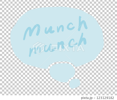 "Munch munch" handwritten text in speech bubble Vector illustration "Munch munch" handwritten text in speech bubble Vector illustration 123129182
