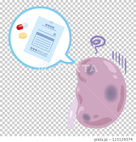 Illustration of drugs and unwell kidneys 123129374