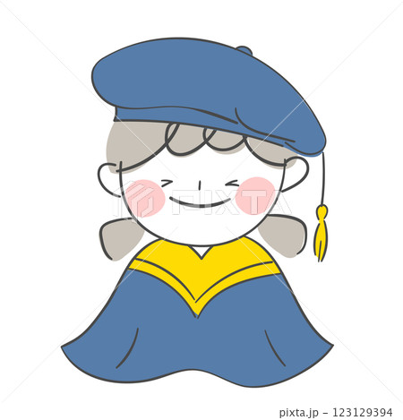 A character illustration in a graduation gown and cap A character illustration in a graduation gown and cap 123129394